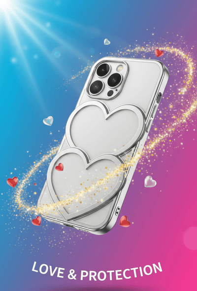 Luxury Double Heart Glitter iPhone Case - Zambeel