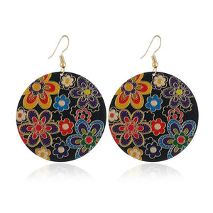 1 Pair Of European And American Style Drop Earrings, New Fashion Exaggerated Floral Design, Trendy Oversized Computer Chip Enamel Flower Earrings - Zambeel