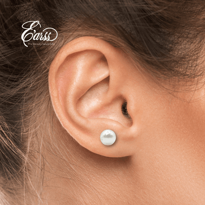 10 mm White Pearl With Post Earring | Stainless Steel | Gold Plated - Zambeel