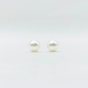 10 mm White Pearl With Post Earring | Stainless Steel | Gold Plated - Zambeel