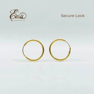 1/2 Endless Hoop Gold Earring | Stainless Steel | 18K Gold Plated - Zambeel