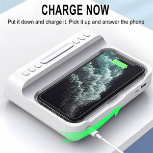 15W Three - in - one Wireless Charger Temperature Tester Multi Alarm Clock Fast Charging Mobile Phone Usb Charger Charging Station - Zambeel
