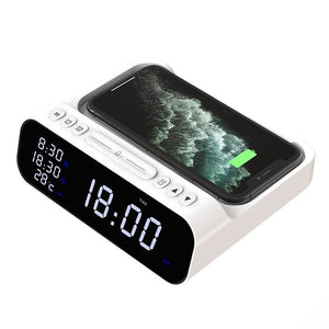 15W Three - in - one Wireless Charger Temperature Tester Multi Alarm Clock Fast Charging Mobile Phone Usb Charger Charging Station - Zambeel