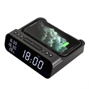 15W Three - in - one Wireless Charger Temperature Tester Multi Alarm Clock Fast Charging Mobile Phone Usb Charger Charging Station - Zambeel