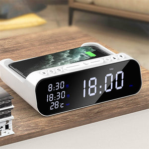15W Three - in - one Wireless Charger Temperature Tester Multi Alarm Clock Fast Charging Mobile Phone Usb Charger Charging Station - Zambeel