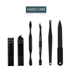 16pcs set Nail Clipper Cutter Trimmer Ear Pick Grooming Kit Manicure Set Pedicure Toe Nail Art Tools Set Kits with Bag - Zambeel