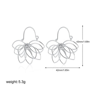 18K Real Gold Weaving Hollow Flower Earrings - Zambeel