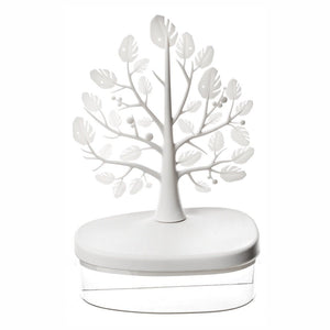 1pc Creative Tree Jewelry Storage Box - Desktop Cosmetics Display Box, Dustproof Plastic Storage Container For Jewelry, Small Items And Cosmetics, Multi - functional Storage Organizer, Desktop Decor - Zambeel