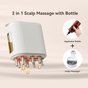 2 In 1 Electric Scalp Massager And Hair Oil Applicator Hair Massager Scalp Applicator Brush For Hair Treatment Growth - Zambeel