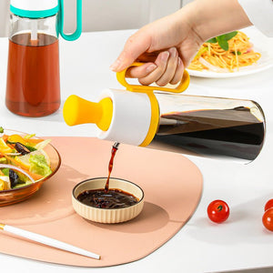 2 In 1 Oil Dispenser With Silicon Brush BBQ Oil Spray Glass Bottle Silicone For Barbecue Cooking Seasoning Bottle Kitchen Gadgets - Zambeel