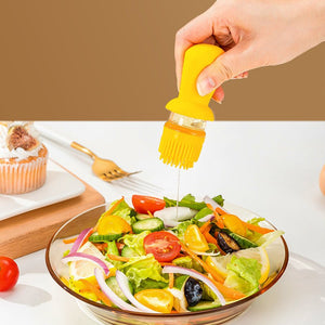 2 In 1 Oil Dispenser With Silicon Brush BBQ Oil Spray Glass Bottle Silicone For Barbecue Cooking Seasoning Bottle Kitchen Gadgets - Zambeel