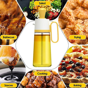 2 In 1 Oil Dispenser With Silicon Brush BBQ Oil Spray Glass Bottle Silicone For Barbecue Cooking Seasoning Bottle Kitchen Gadgets - Zambeel
