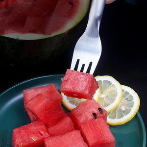 2 In 1 Watermelon Fork Slicer Multi - purpose Stainless Steel Watermelon Slicer Cutter Kitchen Fruit Cutting Fork Fruit Divider Kitchen Gadgets - Zambeel