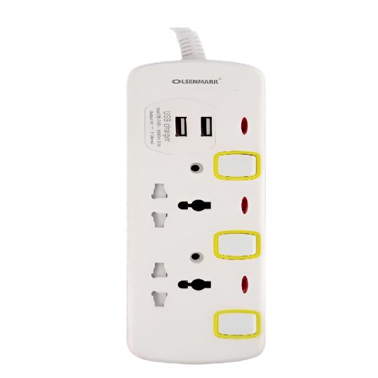 2 - Way Portable Socket With USB ports - Zambeel