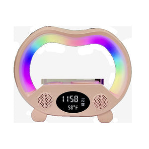 2024 New 6 In 1 Smart Remote Control Bluetooth - compatible Ambience Intelligent LED Table Lamp Multi - function Wireless Charger Night Light Bluetooth - compatible Speaker - Zambeel