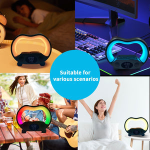 2024 New 6 In 1 Smart Remote Control Bluetooth - compatible Ambience Intelligent LED Table Lamp Multi - function Wireless Charger Night Light Bluetooth - compatible Speaker - Zambeel
