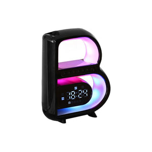 2024 New B - Shaped Blutooth Speaker Multifunctional Smart Music Rhythm Lighting Phone Wireless Charger TF Card AUX Input Standard Mode - Zambeel