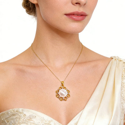 24K Gold SUN Necklace Jewelry Simple Choker Pendant Woman Accessories Fashion Creative Gift - Zambeel