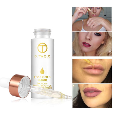 24k Rose Gold Elixir Skin Make Up Oil For Face Essential Oil Before Primer Foundation Moisturizing Face Oil Anti - aging - Zambeel