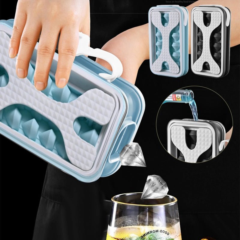 2in1 Portable Silicone Ice Ball Mold Ice Maker Water Bottle Ice Cube Mould Bottle Creative Ice Ball Diamond Curling Summer Kitchen Gadgets - Zambeel
