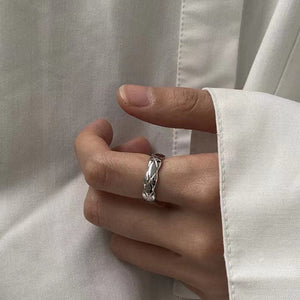 2pc Retro Plain Band Index Finger Ring For Women, Ins Trendy Cool Internet - Famous Stylish & Personalized Open Adjustable Ring, Small Jewelry - Zambeel