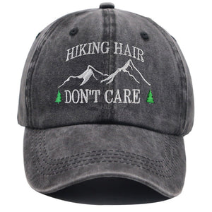 2pcs Camper Accessories Hiking Hair Hats Mountain Trees For Women Men, Adjustable Embroidered Wash Cotton Baseball Cap - Zambeel