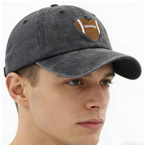 2pcs Football Gifts For Women Men Football Heart Baseball Cap - Zambeel