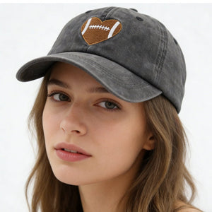2pcs Football Gifts For Women Men Football Heart Baseball Cap - Zambeel