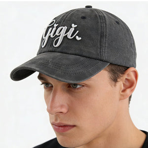 2pcs Gigi Hat For Men Women, Adjustable Embroidered Wash Cotton Baseball Cap - Zambeel