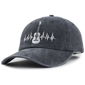 2pcs Guitar Accessories Baseball Cap Guitar Hat Gifts For Women Men, Adjustable Embroidered Wash Cotton Baseball Cap - Zambeel