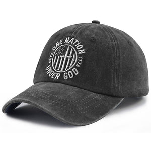 2pcs One Nation Under God Baseball Cap For Women Men, Adjustable Embroidered Wash Cotton Baseball Cap - Zambeel