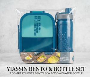 3 Compartments Bento Box & Water Bottle Set - Zambeel