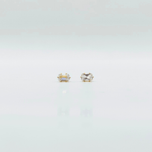 3 mm Cubic Zirconia Emarald Cut | Stainless Steel | 18K Gold Plated - Zambeel