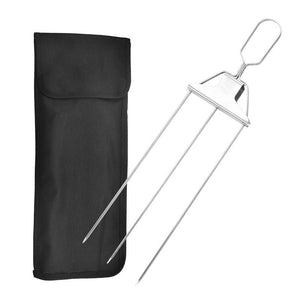 3 - Prong Skewer Stick Needles Kebab 3 Way Forks Stainless Steel Barbecue Grill Fork Household BBQ Non - stick - Zambeel