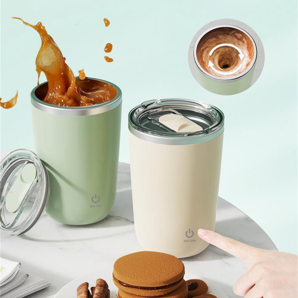 350ml Automatic Self Stirring Mug Coffee Milk Juice Mixing Cup Electric Stainless Steel Lazy Rotating Mug Magnetic Stirring Cup Kitchen Gadgets - Zambeel