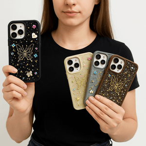 3D Butterfly Glitter Rhinestone Soft Silicone iPhone Case - Zambeel