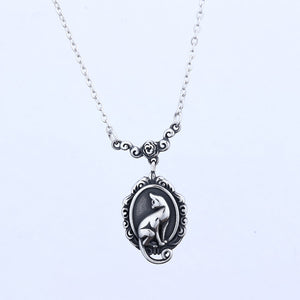 3D Cat Wreath Pendant Necklace In Titanium Steel - Zambeel