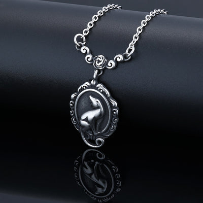 3D Cat Wreath Pendant Necklace In Titanium Steel - Zambeel