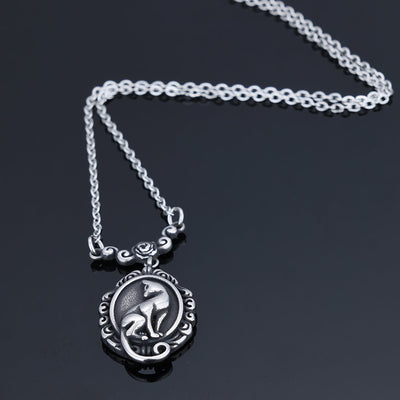 3D Cat Wreath Pendant Necklace In Titanium Steel - Zambeel