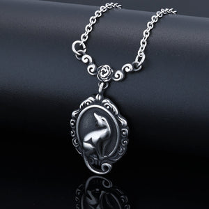 3D Cat Wreath Pendant Necklace In Titanium Steel - Zambeel