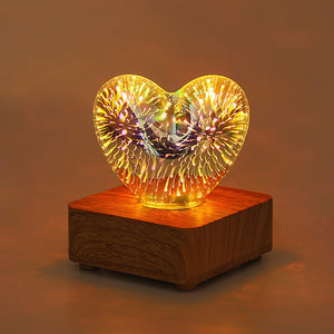 3d Love Glass Small Night Lamp Bedside Bedroom - Zambeel