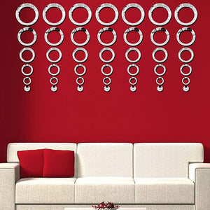 3D Ring 42 Silver Acrylic mirror for wall decor - Zambeel