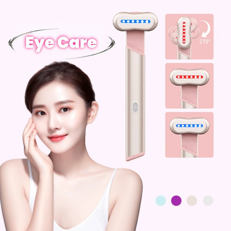 4 Colors Electric Eye Massager Red Blue Light Massage Eye Beautification Instrument Therapeutic Warmth Face Massage - Zambeel