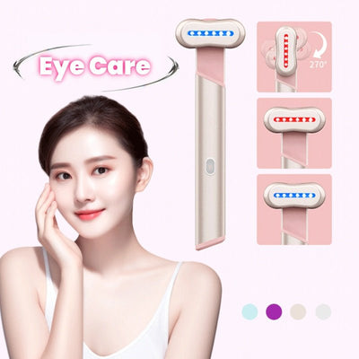 4 Colors Electric Eye Massager Red Blue Light Massage Eye Beautification Instrument Therapeutic Warmth Face Massage - Zambeel