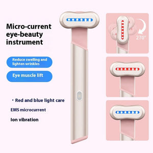 4 Colors Electric Eye Massager Red Blue Light Massage Eye Beautification Instrument Therapeutic Warmth Face Massage - Zambeel