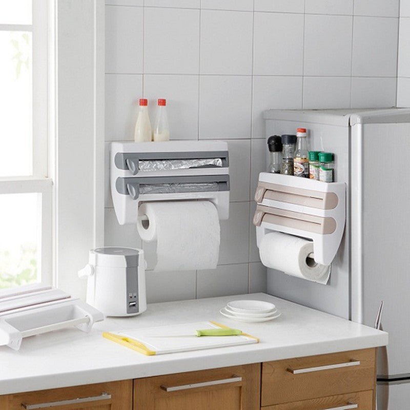 4 - In - 1 Kitchen Roll Holder Dispenser Kitchen Foil Film Wrap Tissue Paper 4 IN 1 Kitchen Roll Holder Dispenser - Zambeel