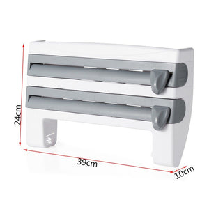 4 - In - 1 Kitchen Roll Holder Dispenser Kitchen Foil Film Wrap Tissue Paper 4 IN 1 Kitchen Roll Holder Dispenser - Zambeel
