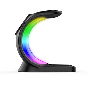 4 In 1 Magnetic Wireless Charger Fast Charging For Smart Phone Atmosphere Light Charging Station For Airpods Pro I - phone Watch - Zambeel