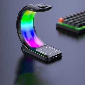 4 In 1 Magnetic Wireless Charger Fast Charging For Smart Phone Atmosphere Light Charging Station For Airpods Pro I - phone Watch - Zambeel