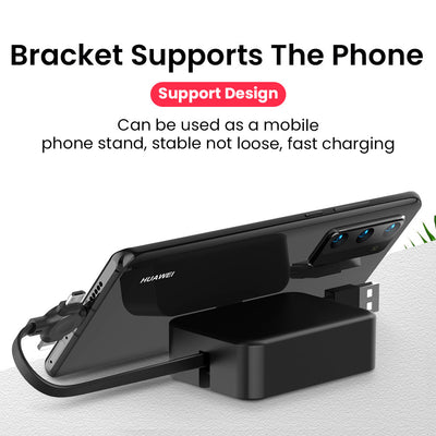 4 In 1 Retractable USB Cable Creative Macaron Type C Micro Cable For I Phone With Phone Stand Charging Data Cable Line Storage Box - Zambeel